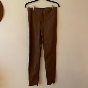 Zara brown leather pants